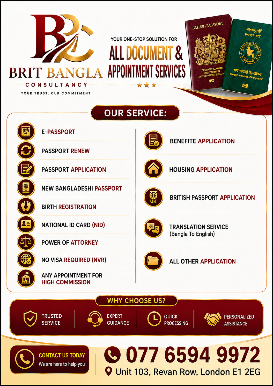 Brit Bangla Consultancy service banner